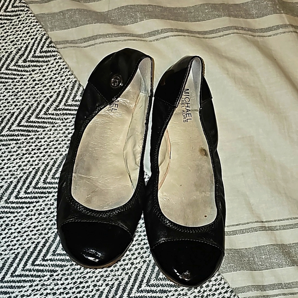 Michael Kors black patent leather ballet flats